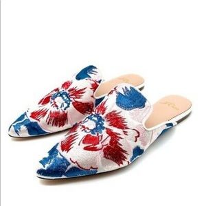 [J CREW] floral brocade mules